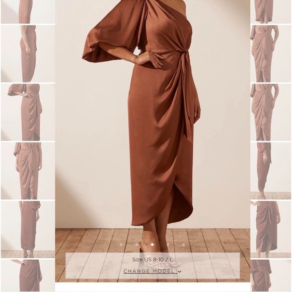 Shona Joy Tie front one shoulder midi dress - Picture 6 of 8